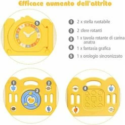 Box Recinto Per Bambini Da Giocare, Pieghevole Con 16 Pannelli, Con Porta E Giochi Multipli (160 X 207 X 67 Cm) -COSTWAY shop 31529692 4