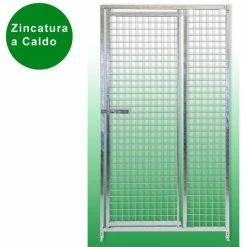 Pannello Con Porta In Rete Per Box Cani Maglia 5x5 Cm Zincatura A Caldo 100xh180 Cm -COSTWAY shop 33363467 4