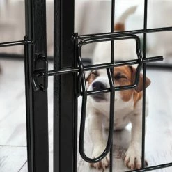 Relaxdays Recinto Per Cuccioli, Cani Piccoli, Da Interno, Stabile, Da Esterno, Box, HLP 120x76,5x235 Cm, Nero -COSTWAY shop 34056605 3