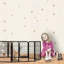 Relaxdays Recinto Per Cuccioli, Cani Piccoli, Da Interno, Stabile, Da Esterno, Box, HLP 120x76,5x235 Cm, Nero -COSTWAY shop 34056605 5