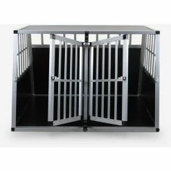 Box Rigido Doppio Per Cani Trasportino Gabbia In Alluminio 104x91x69cm Skaut XL -COSTWAY shop 38891425 5