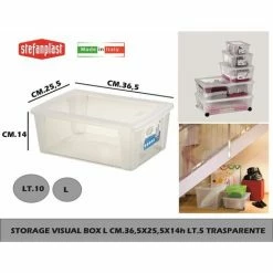 STORAGE VISUAL BOX L CM.36,5X25,5X14h LT.10 TRASP.