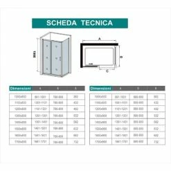 190 Cm Box Doccia Angolare Porta Scorrevole Con Parete Fissa 130x80cm In Vetro Temperato Serigrafato Opaco Graduale Profili Cromato Lucido -COSTWAY shop 43266874 5