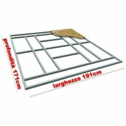 Base Supporto Pavimento Per Box Casetta Habit In Lamiera Metallo Mod. M 191X171X190Cm