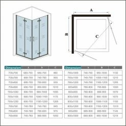 Box Doccia Angolare Due Porte Battente Alte 185 Cm Pieghevoli A Libro In Vetro Temperato 6 Mm Anticalcare 120x110 Cm -COSTWAY shop 46314573 4