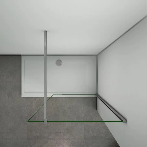 Box Doccia Parete Walk In Con Barra Stabilizzatrice Tagliabile 140cm Cristallo Temperato Trasparente Easyclean 8mm 50x200cm 3 Box Doccia Parete Walk In Con Barra Stabilizzatrice Tagliabile 140cm Cristallo Temperato Trasparente Easyclean 8mm 50x200cm - immagine 3