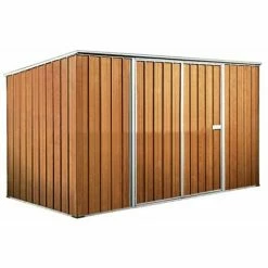 Box Casetta Giardino Attrezzi In Acciaio Zincato 345x186cm X H1.92m - 98KG – 6.42mq - LEGNO