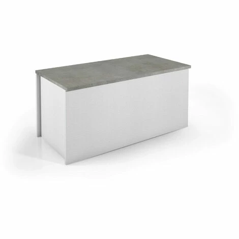 Dmora Baule Miltonia, Capiente Box Contenitore Multiuso, Cassapanca Moderna, 100% Made In Italy, Cm 90x45h45, Bianco E Cemento, Con Imballo Rinforzato 2 Dmora Baule Miltonia, Capiente Box Contenitore Multiuso, Cassapanca Moderna, 100% Made In Italy, Cm 90x45h45, Bianco E Cemento, Con Imballo Rinforzato - immagine 2