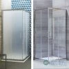 BOX DOCCIA CABINA BAGNO 80X100 CM VETRO H185 CM 4MM TRASPARENTE OPACO RETTANGOLARE SCORREVOLE ANGOLARE Trasparente