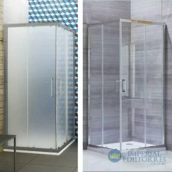 BOX DOCCIA CABINA BAGNO 80X100 CM VETRO H185 CM 4MM TRASPARENTE OPACO RETTANGOLARE SCORREVOLE ANGOLARE Trasparente