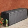 Dmora Baule Contenitore Multiuso Polipropilene, Box Portatutto, 100% Made In Italy, Cm 138x53h57, Colore Grigio, Con Imballo Rinforzato