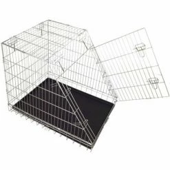 Trasportino Box Zincato Obliquo E Fondo In ABS Per Cani E Gatti