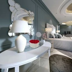 Relaxdays Box Di Rose A Forma Di Cuore, 18 Rose, Grigio, Resistente 10 Anni, Idea Regalo, Box Decorativo, Rosse -COSTWAY shop 51972808 3