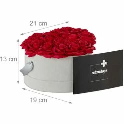 Relaxdays Box Di Rose A Forma Di Cuore, 18 Rose, Grigio, Resistente 10 Anni, Idea Regalo, Box Decorativo, Rosse -COSTWAY shop 51972808 4