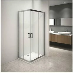 Box Doccia Angolare Con Vetro Trasparente - 70x90 Cm