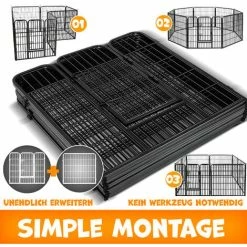 LovPet® Recinto Per Cuccioli - Recinzione Per Esterni - Recinto Per Cani - Box Per Cani - Con Porta E Resistente Alle Intemperie - Recinto Per Cani, Gatti, Cuccioli, Conigli, Porcellini D’India XXL (m -COSTWAY shop 52973133 5