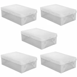 Set 5 Pz Scatola Contenitore Organizzatore Scarpe Trasparent Box Salvaspazio
