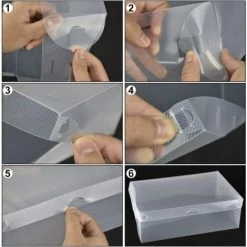 Set 5 Pz Scatola Contenitore Organizzatore Scarpe Trasparent Box Salvaspazio -COSTWAY shop 52978340 4