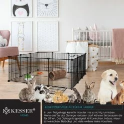 Recinto Per Esterni KESSER® Per Conigli In Rete Metallica XXL Con Porta - Recinzione Per Piccoli Animali - Box Per Porcellini D'India - Gabbia Per Piccoli Animali - Conigliera Per Interni Ed Esterni -COSTWAY shop 53550181 4