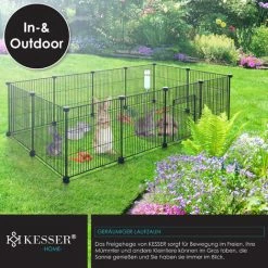 Recinto Per Esterni KESSER® Per Conigli In Rete Metallica XXL Con Porta - Recinzione Per Piccoli Animali - Box Per Porcellini D'India - Gabbia Per Piccoli Animali - Conigliera Per Interni Ed Esterni -COSTWAY shop 53550181 5