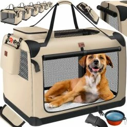 LOVPET® Trasportino Per Cani - Box Per Cani Pieghevole Incl. Borsa Per Il Trasporto E Ciotola - Borsa Per Il Trasporto Di Animali Domestici, Cani E Gatti - Casetta Per Il Trasporto Di Animali Domesti