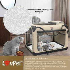 LOVPET® Trasportino Per Cani - Box Per Cani Pieghevole Incl. Borsa Per Il Trasporto E Ciotola - Borsa Per Il Trasporto Di Animali Domestici, Cani E Gatti - Casetta Per Il Trasporto Di Animali Domesti -COSTWAY shop 53562533 4