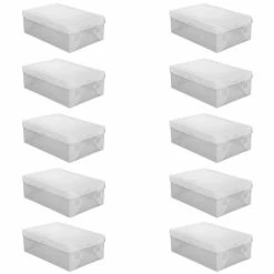 Set 10 Pz Scatola Contenitore Organizzatore Scarpe Trasparent Box Salvaspazio