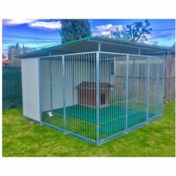 Box Per Cani Da Esterno Coperto E Retro Coibentato Zincatura A Caldo Da 300x300xh180 Cm