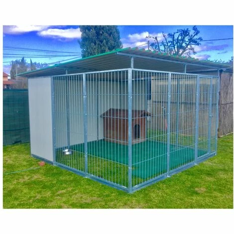 Box Per Cani Da Esterno Coperto E Retro Coibentato Zincatura A Caldo Da 300x300xh180 Cm 1 Box Per Cani Da Esterno Coperto E Retro Coibentato Zincatura A Caldo Da 300x300xh180 Cm