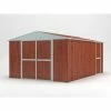 Box Giardino Attrezzi Garage In Lamiera Di Acciaio Zincata 360x430m X H2.10m - 185KG - 15,48mq - LEGNO