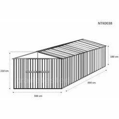 Box Giardino Attrezzi Garage In Lamiera Di Acciaio Zincata 360x430m X H2.10m - 185KG - 15,48mq - LEGNO -COSTWAY shop 5381554 5