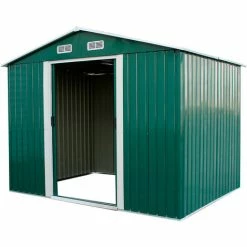 Casetta In Metallo Box Casa Da Giardino A Due Falde 261x181xH198cm Okhalamo