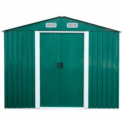 Casetta In Metallo Box Casa Da Giardino A Due Falde 261x181xH198cm Okhalamo 2 Casetta In Metallo Box Casa Da Giardino A Due Falde 261x181xH198cm Okhalamo - immagine 2
