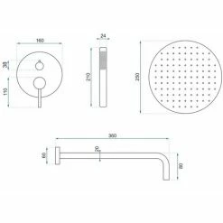 SET DOCCIA DA INCASSO REA LUNGO L. GOLD + BOX -COSTWAY shop 54294730 4