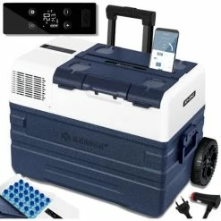 KESSER® Compressore Box Congelatore Elettrico Congelatore, Con Controllo APP Connessione USB 12/24 V 230V, +Telescopico Ruote Frigorifero Raffreddamento A -20 ° C Per Auto, Camion, Barca, Camper, Camp