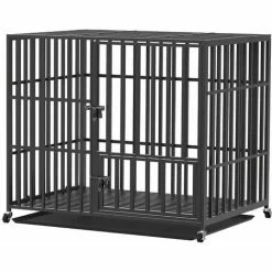 XL Gabbia Per Cani Grande Gabbia Kennel In Metallo Per Cani Box Gabbia Con Ruote Per Cani Indistruttibile Anti-morso 107x77,5x 88,5cm