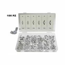 Benson SET DI DADI A FARFALLA ACCIAIO CROMATO MISURE MISTE 100 PZ IN BOX DI PLASTICA -COSTWAY shop 55866390 3