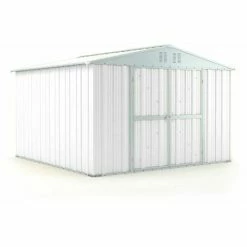 Casetta Giardino Box Attrezzi In Acciaio Zincato 327x307cm X H2.15m - 145KG - 10,04mq - BIANCO