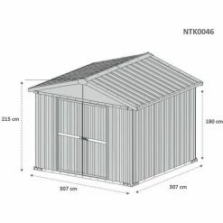 Casetta Giardino Box Attrezzi In Acciaio Zincato 327x307cm X H2.15m - 145KG - 10,04mq - BIANCO -COSTWAY shop 5625294 5
