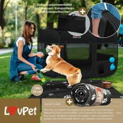 LOVPET® Recinto Per Cuccioli - Recinto Per Animali Pieghevole Per Piccoli Animali, Cani, Gatti, Incl. Ciotola Per Cani - Box Per Cani - Recinzione - Tessuto Oxford - Sistema Pop-up Ad Apertura Rapida -COSTWAY shop 56688493 5