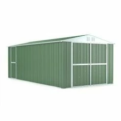 Garage Lamiera Box Auto In Acciaio Zincato 327x611cm X H2.35m - 346KG – 19,98mq - VERDE
