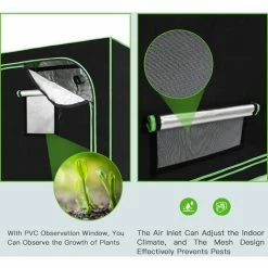 Randaco Grow Tent Grow Box Serra Tenda Per Piante Da Interno 100100200 Cm 7 Randaco Grow Tent Grow Box Serra Tenda Per Piante Da Interno 100100200 Cm -COSTWAY shop 58326872 3