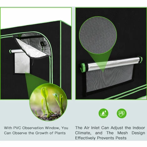Randaco Grow Tent Grow Box Serra Tenda Per Piante Da Interno 100100200 Cm 3 Randaco Grow Tent Grow Box Serra Tenda Per Piante Da Interno 100100200 Cm - immagine 3