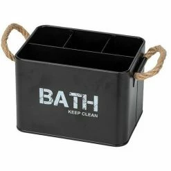 Wenko Box Da Bagno Con 4 Scomparti Gara - Nero - In Acciaio