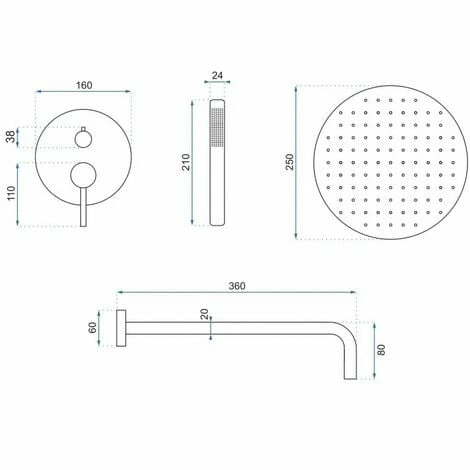 SET DOCCIA DA INCASSO REA LUNGO ROSE GOLD + BOX 5 SET DOCCIA DA INCASSO REA LUNGO ROSE GOLD + BOX - immagine 5