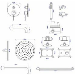 Set Da Vasca-doccia Da Incasso Rea Lungo Gold + Box -COSTWAY shop 65387857 5