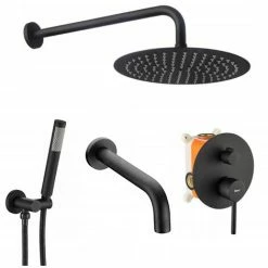 Set Da Vasca-doccia Da Incasso Rea Lungo Black + BOX