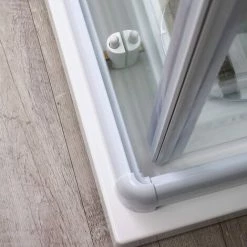 BOX DOCCIA 70X70 CRISTALLO 4MM SERIGRAFATO PROFILO BIANCO VENERE -COSTWAY shop 6583410 5