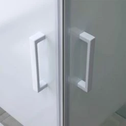 BOX DOCCIA QUADRATO 80X80 VETRO CON SERIGRAFIA E PROFILI BIANCHI VENERE -COSTWAY shop 6583412 4