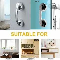 MINKUROW Bcc Maniglie A Ventosa, Maniglie Di Sicurezza Antiscivolo A Ventosa, Maniglie A Ventosa Argento, Maniglie A Ventosa Portatili, Maniglie Per Box Doccia Per Bagni, Finestre, Porte -COSTWAY shop 69821322 3
